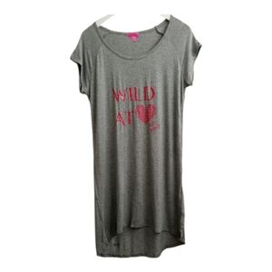 ∆ Betsey Johnson "Wild At Heart" Gray and Pink NWOT Shirt Dress- Size: M